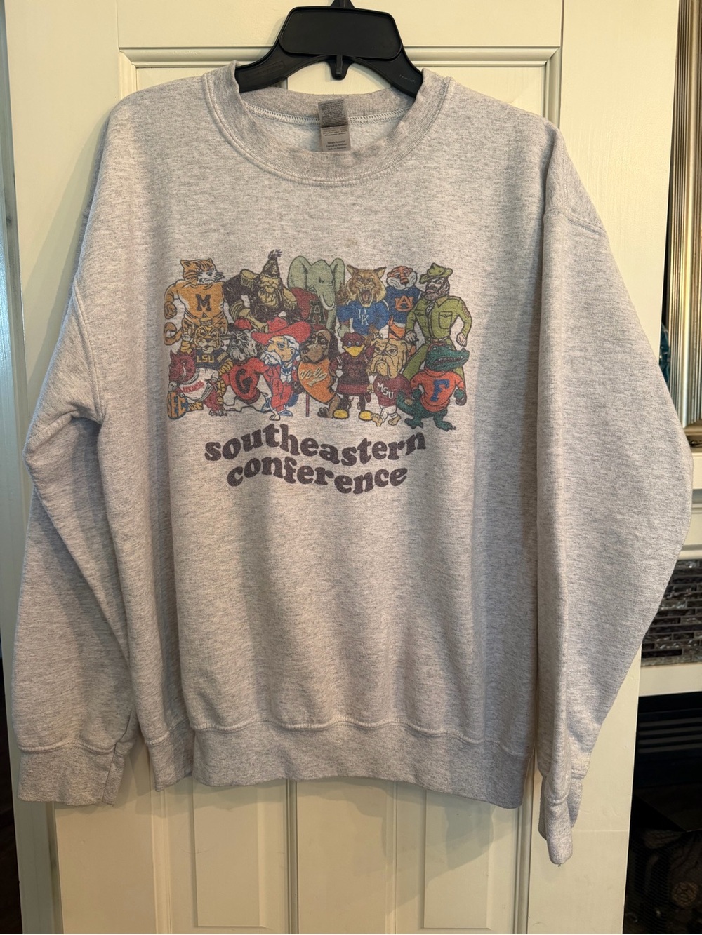 Gildan Light Gray Southeastern Conference Mascots Crewneck